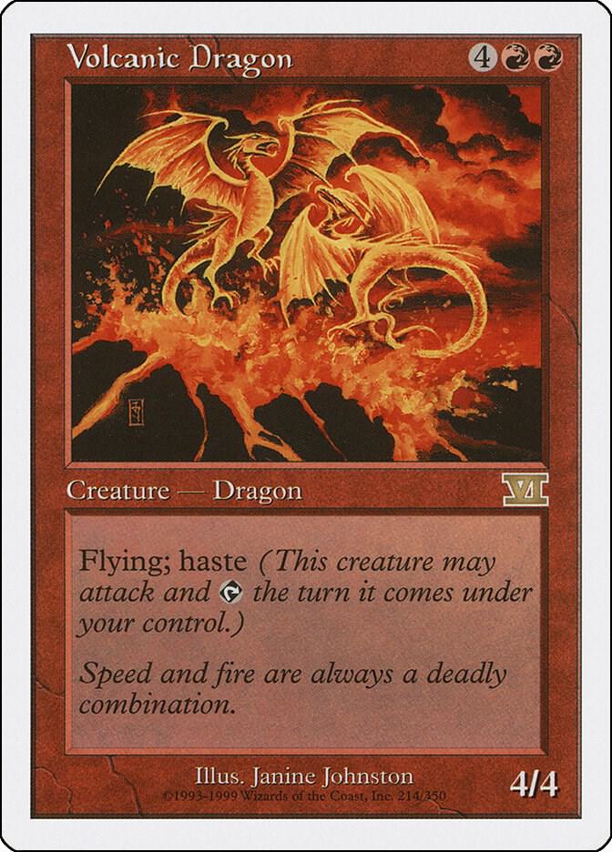 Volcanic Dragon 214 card from Classic Sixth Edition