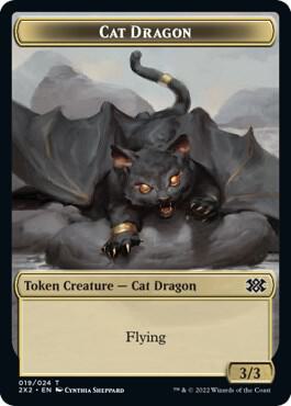 Cat Dragon // Monk Double-Sided Token 19 // 6 card from Double Masters 2022