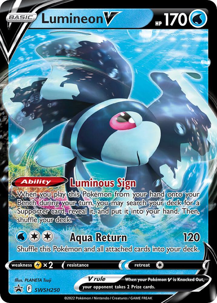 Lumineon V SWSH250 card from SWSH: Sword & Shield Promo Cards