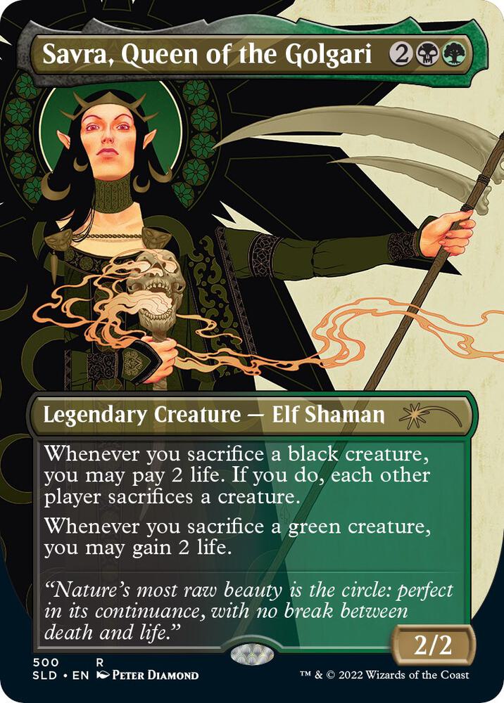 Savra, Queen of the Golgari 500 card from Secret Lair Drop Series