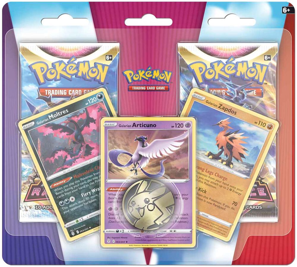 Enhanced 2-Pack Blister Pack [Galarian Articuno, Galarian Zapdos, & Galarian Moltres] card from Miscellaneous Cards & Products