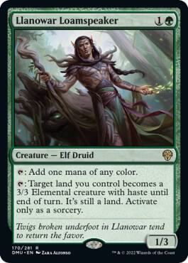 Llanowar Loamspeaker 170 card from Dominaria United