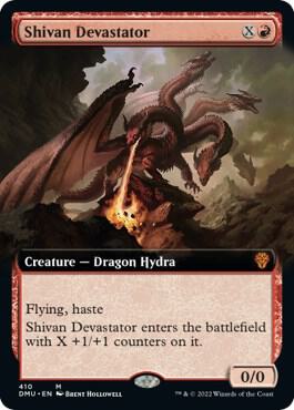Shivan Devastator (Extended Art) 410 card from Dominaria United
