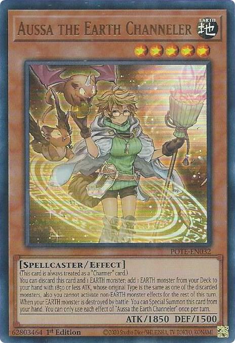 Aussa the Earth Channeler POTE-EN032 card from Power of the Elements
