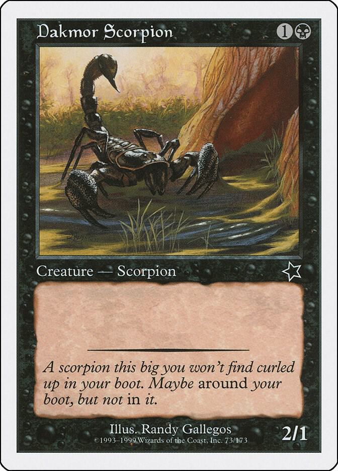 Dakmor Scorpion 73 card from Starter 1999