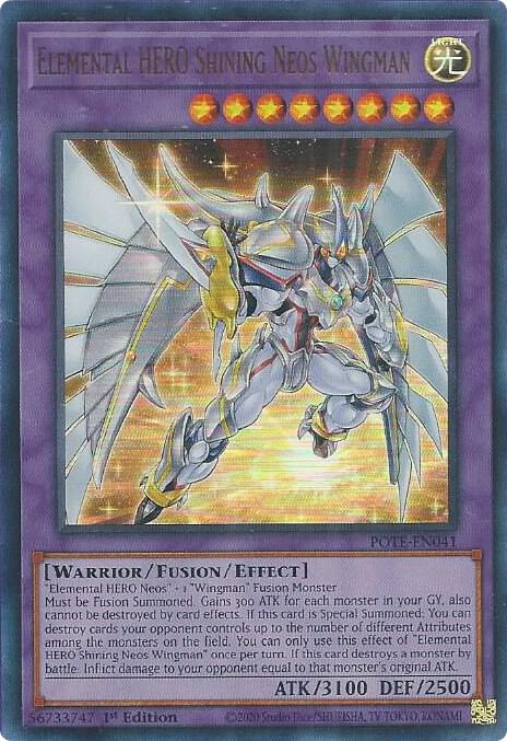 Elemental HERO Shining Neos Wingman POTE-EN041 card from Power of the Elements