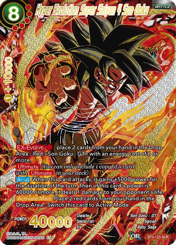 Hyper Evolution Super Saiyan 4 Son Goku (SCR) BT3-123 card from 5th Anniversary Set