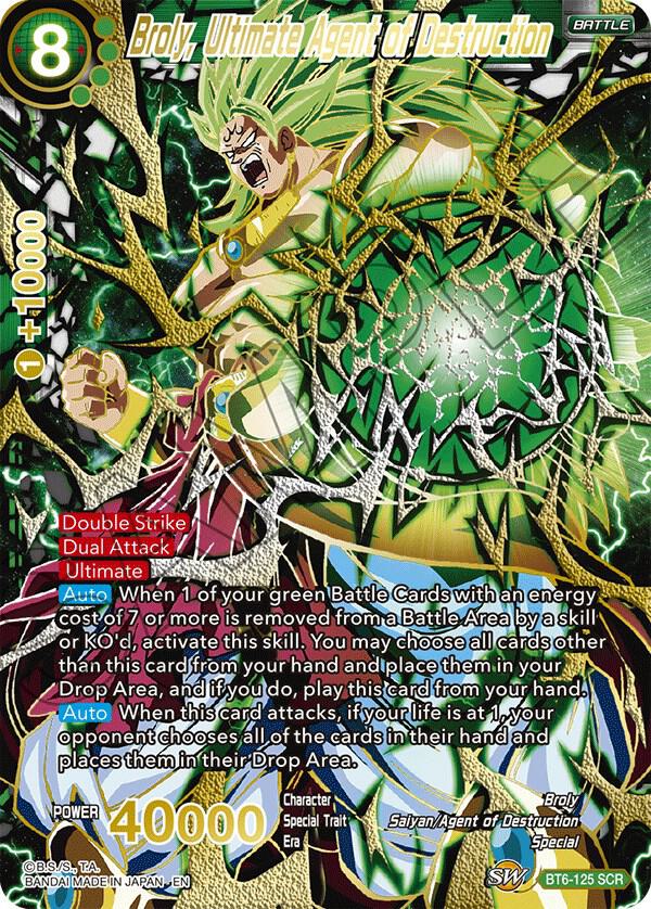 Broly, Ultimate Agent of Destruction (SCR) BT6-125 card from 5th Anniversary Set