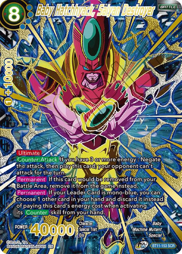 Baby Hatchhyack, Saiyan Destroyer (SCR) BT11-153 card from 5th Anniversary Set