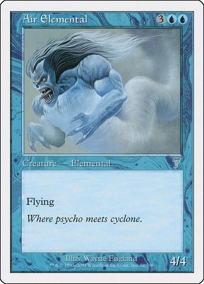 Air Elemental 58 card from 7th Edition