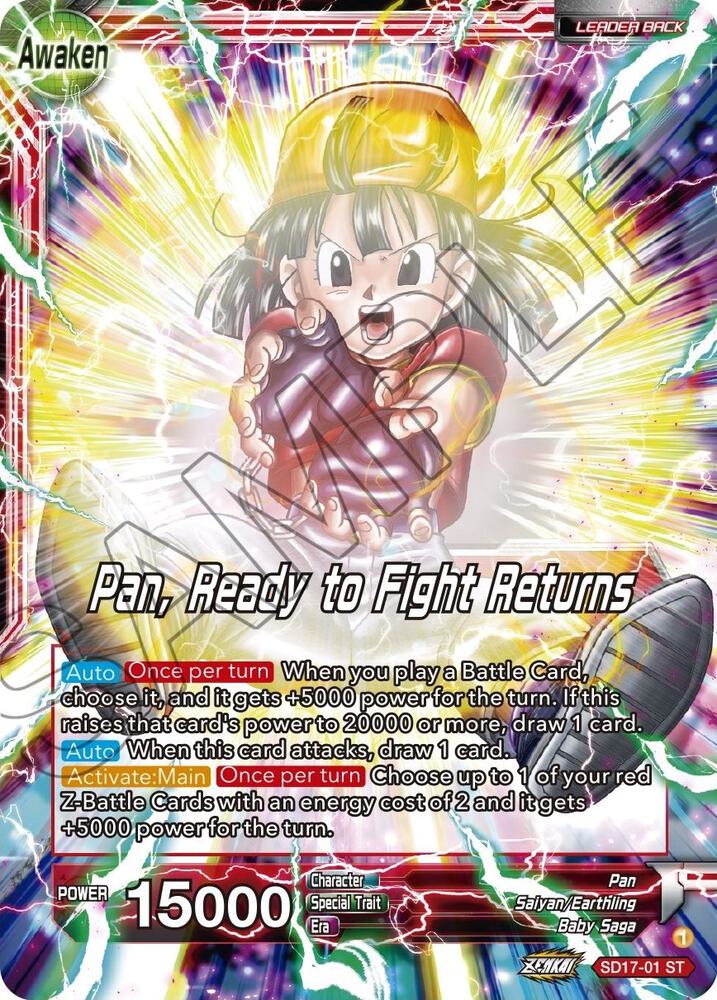 Pan // Pan, Ready to Fight Returns (Silver Foil) SD17-01 card from Dawn of the Z-Legends
