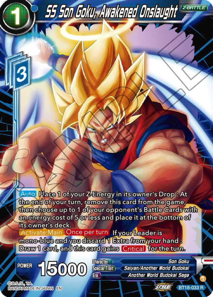 SS Son Goku, Awakened Onslaught BT18-033 card from Dawn of the Z-Legends