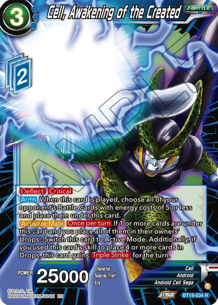 Cell, Awakening of the Created BT18-034 card from Dawn of the Z-Legends