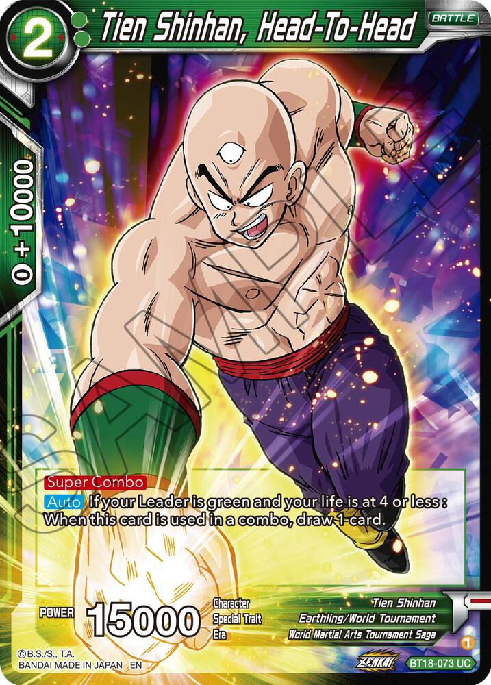 Tien Shinhan, Head-To-Head BT18-073 card from Dawn of the Z-Legends