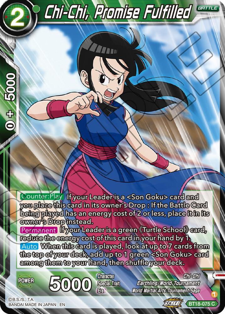 Chi-Chi, Promise Fulfilled BT18-075 card from Dawn of the Z-Legends