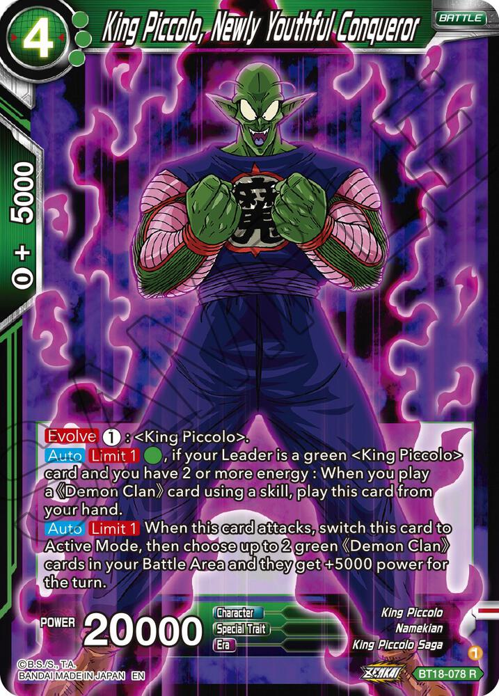 King Piccolo, Newly Youthful Conqueror BT18-078 card from Dawn of the Z-Legends