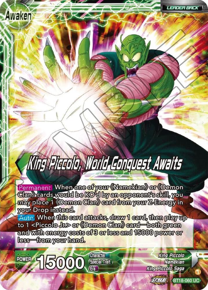 King Piccolo // King Piccolo, World Conquest Awaits BT18-060 card from Dawn of the Z-Legends