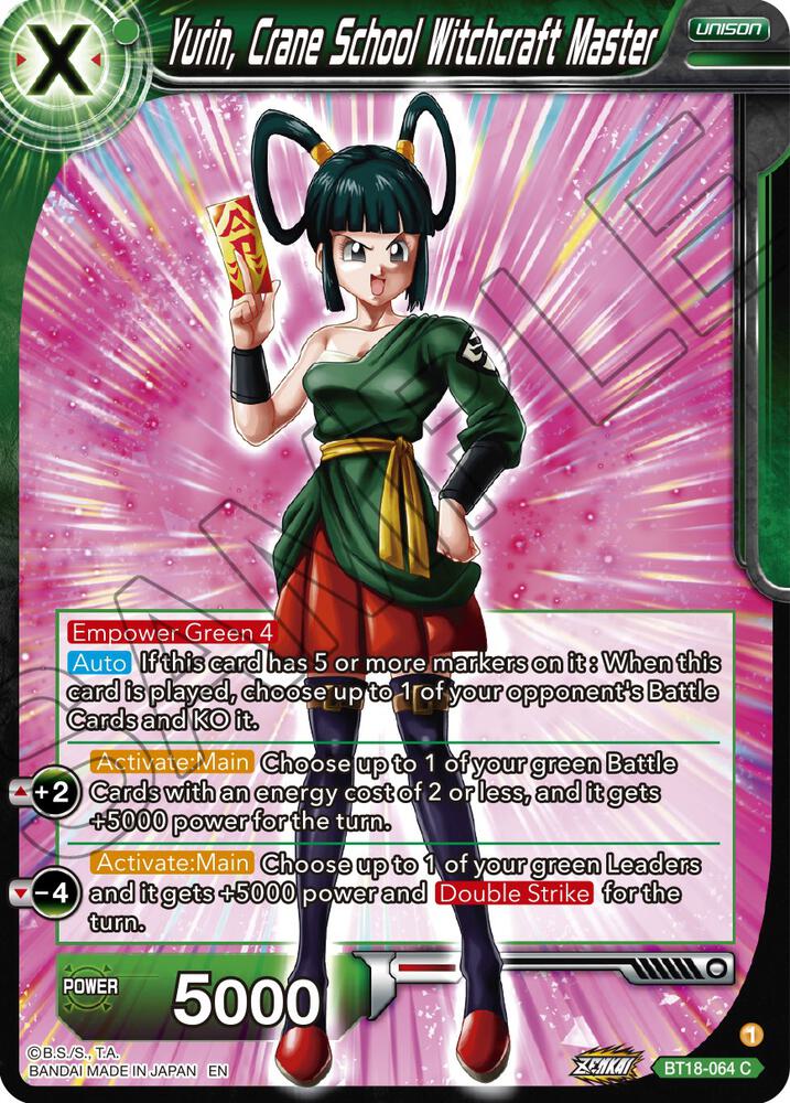 Yurin, Crane School Witchcraft Master BT18-064 card from Dawn of the Z-Legends