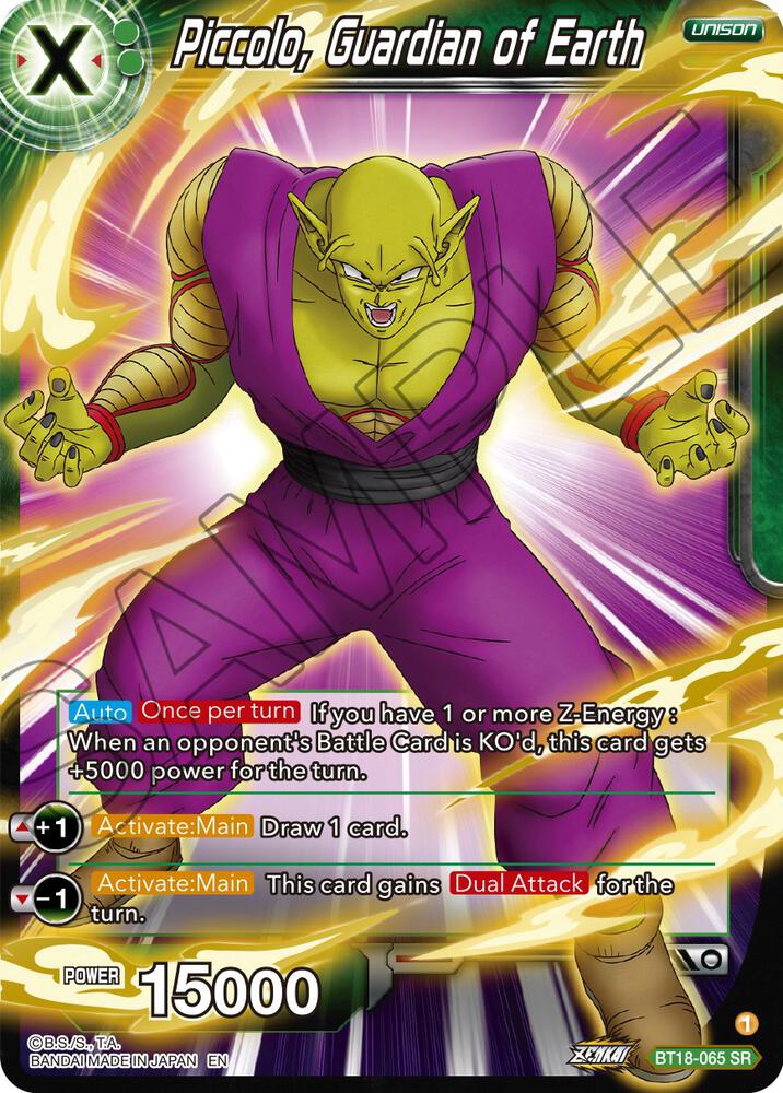 Piccolo, Guardian of Earth BT18-065 card from Dawn of the Z-Legends