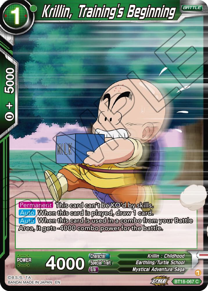 Krillin, Training's Beginning BT18-067 card from Dawn of the Z-Legends