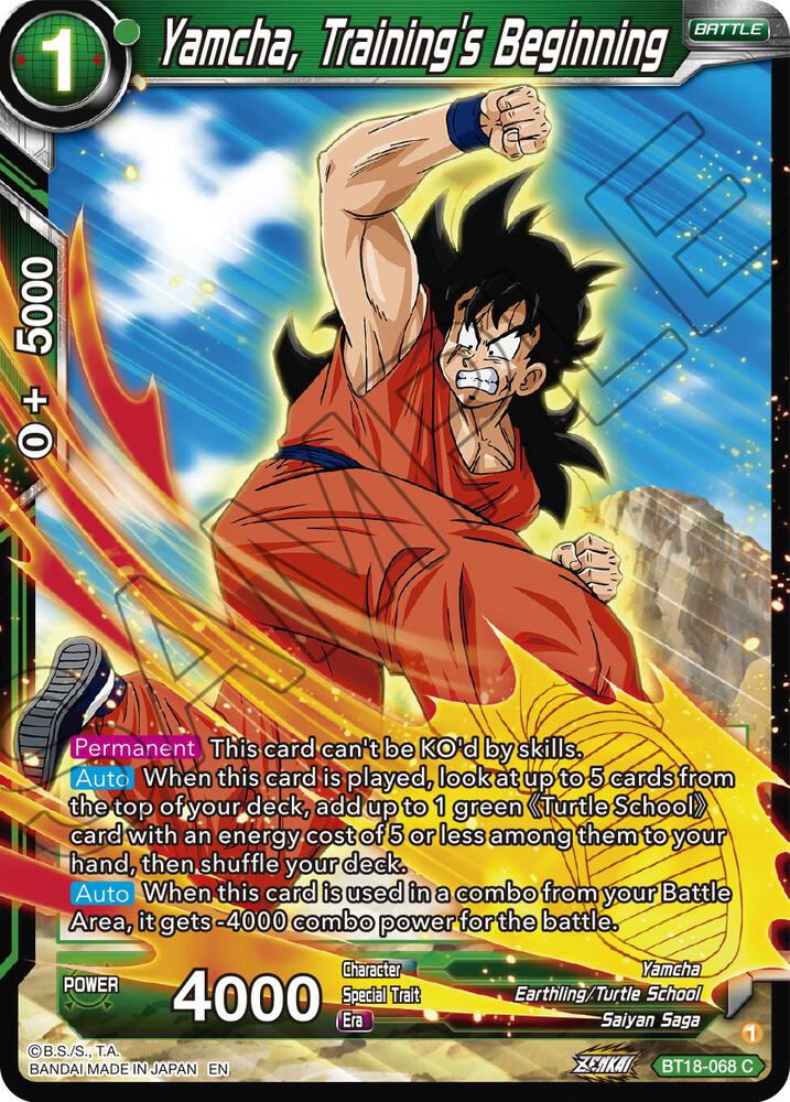 Yamcha, Training's Beginning BT18-068 card from Dawn of the Z-Legends
