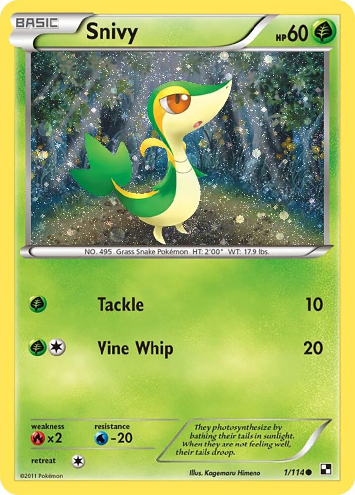 Snivy - 1/114 (Cosmos Holo) 001/114 card from Miscellaneous Cards & Products