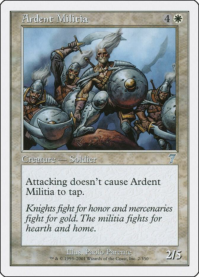 Ardent Militia 2 card from 7th Edition