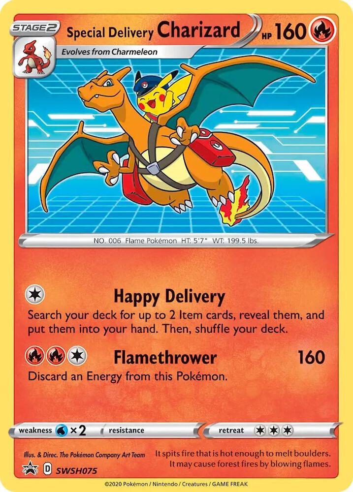 Special Delivery Charizard SWSH075 card from SWSH: Sword & Shield Promo Cards