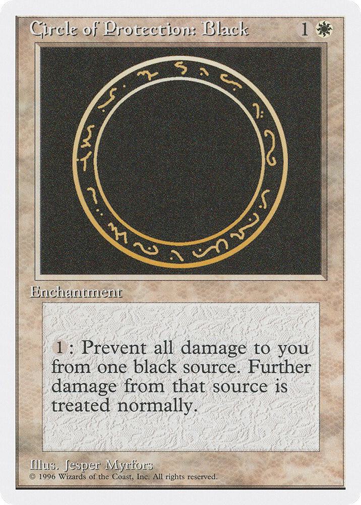 Circle of Protection: Black card from Introductory Two-Player Set