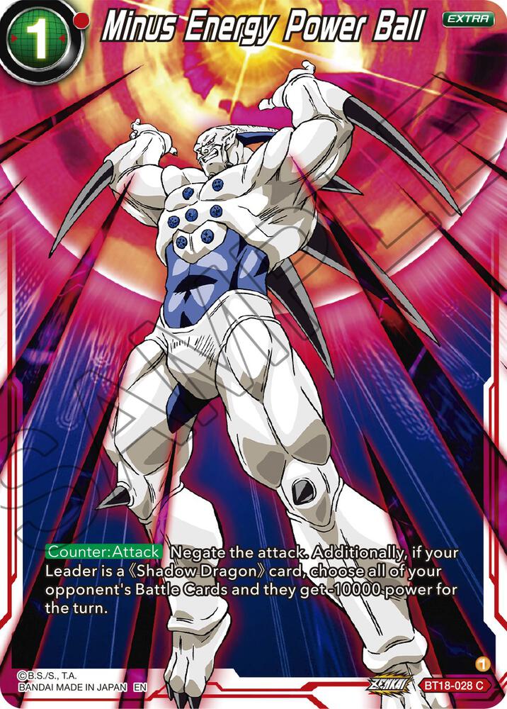 Minus Energy Power Ball BT18-028 card from Dawn of the Z-Legends