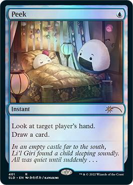 Peek 401 card from Secret Lair Drop Series