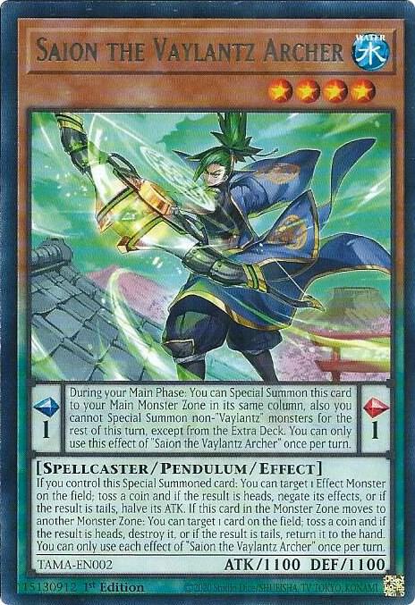 Saion the Vaylantz Archer TAMA-EN002 card from Tactical Masters