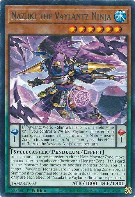 Nazuki the Vaylantz Ninja TAMA-EN003 card from Tactical Masters