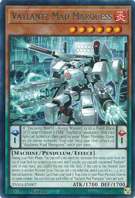 Vaylantz Mad Marquess TAMA-EN007 card from Tactical Masters