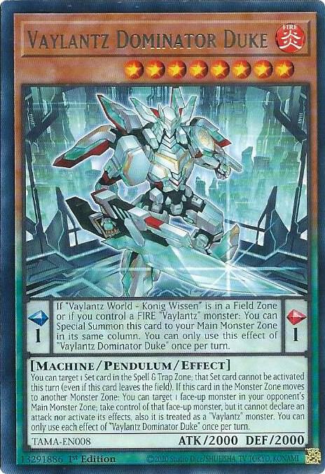 Vaylantz Dominator Duke TAMA-EN008 card from Tactical Masters