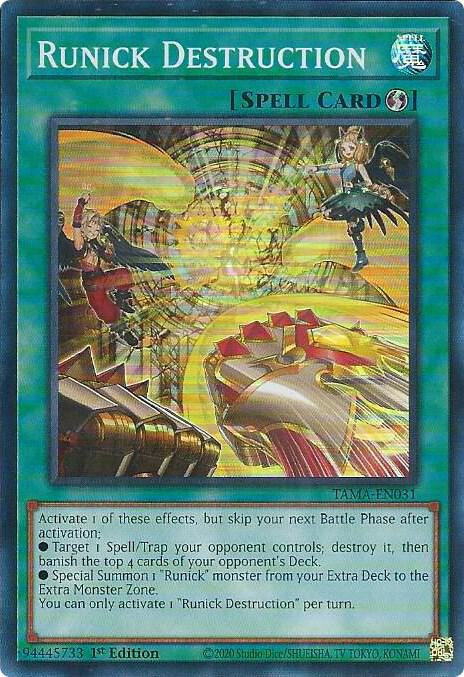 Runick Destruction TAMA-EN031 card from Tactical Masters