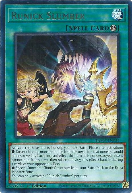 Runick Slumber TAMA-EN034 card from Tactical Masters