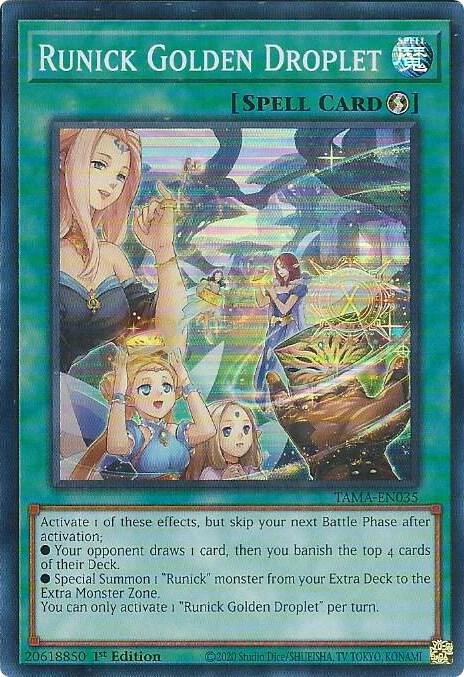 Runick Golden Droplet TAMA-EN035 card from Tactical Masters