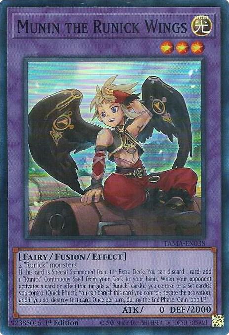 Munin the Runick Wings TAMA-EN038 card from Tactical Masters
