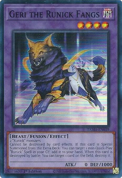 Geri the Runick Fangs TAMA-EN039 card from Tactical Masters