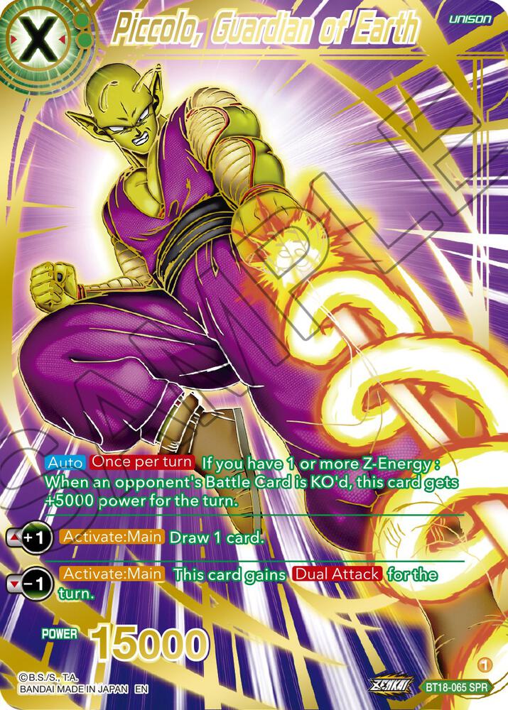 Piccolo, Guardian of Earth (SPR) BT18-065 card from Dawn of the Z-Legends
