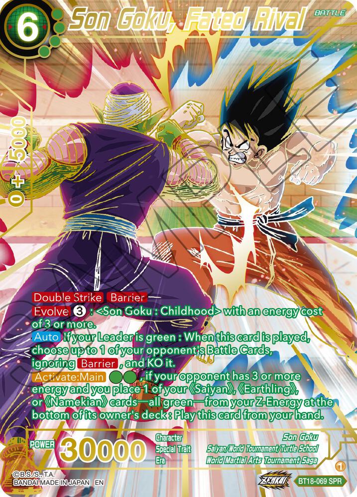 Son Goku, Fated Rival (SPR) BT18-069 card from Dawn of the Z-Legends