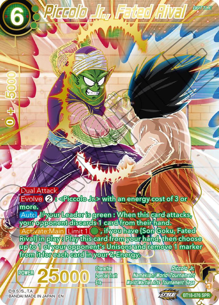 Piccolo Jr., Fated Rival (SPR) BT18-076 card from Dawn of the Z-Legends