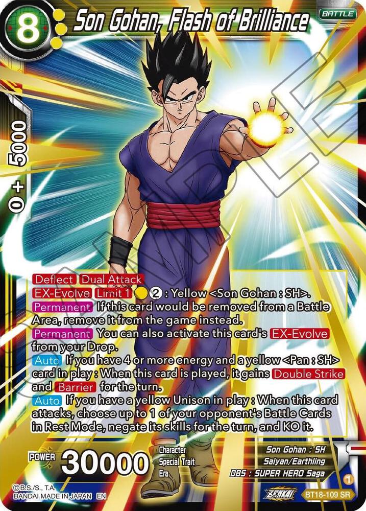 Son Gohan, Flash of Brilliance BT18-109 card from Promotion Cards