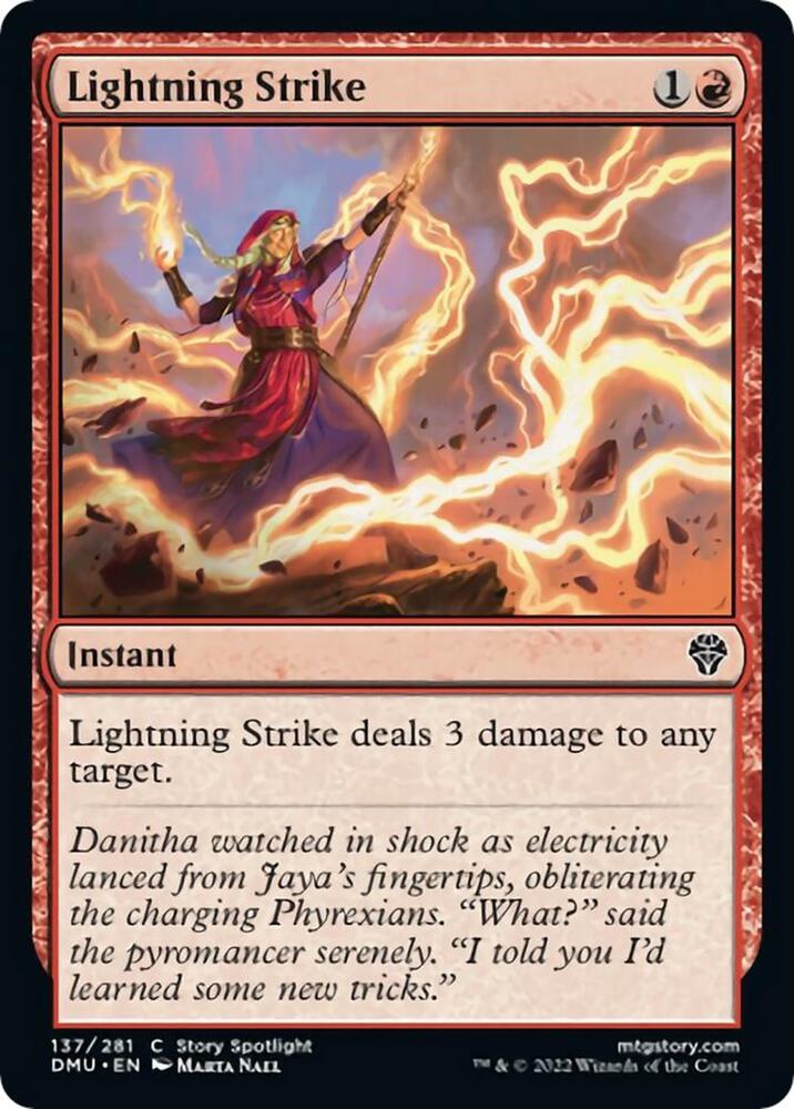 Lightning Strike 137 card from Dominaria United