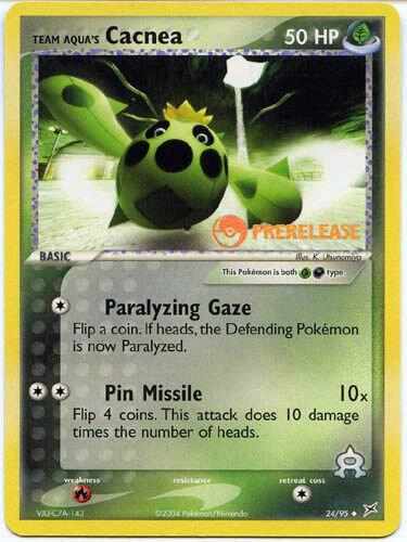 Team Aqua's Cacnea - 24/95 (Prerelease) 024/095 card from Miscellaneous Cards & Products