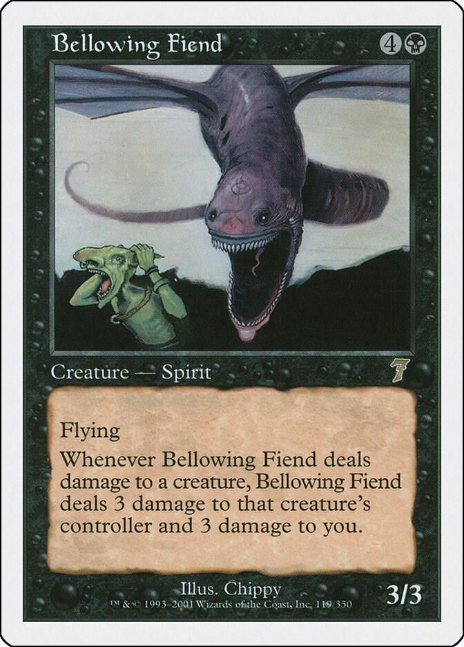 Bellowing Fiend 119 card from 7th Edition