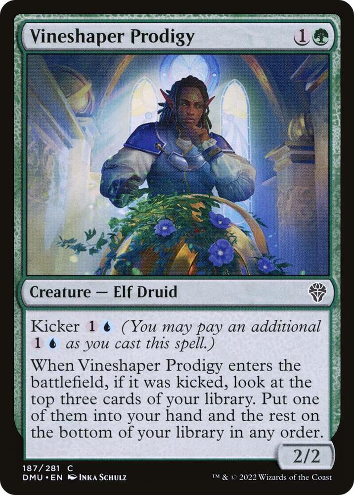 Vineshaper Prodigy 187 card from Dominaria United
