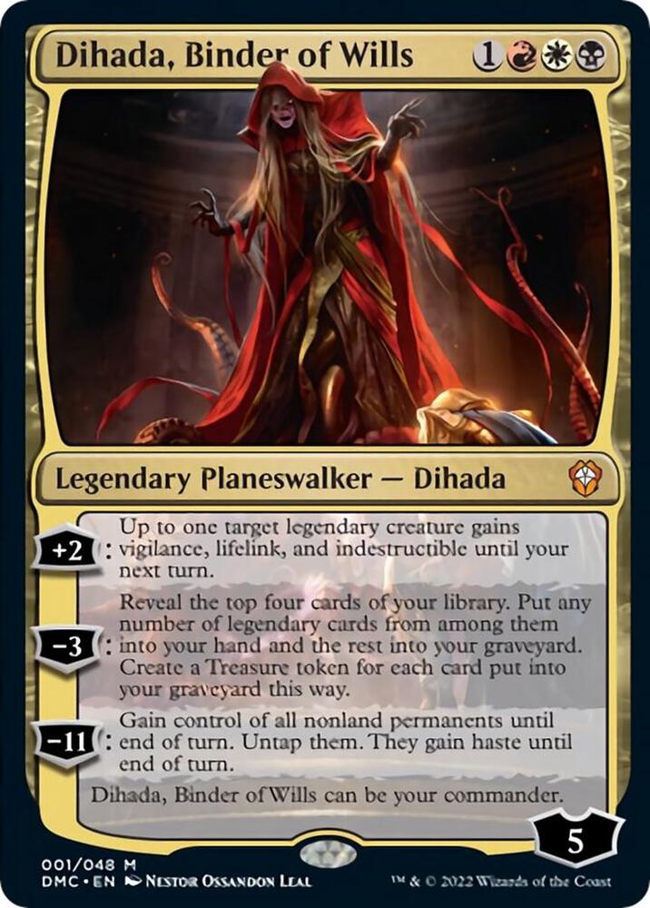 Dihada, Binder of Wills 1 card from Commander: Dominaria United