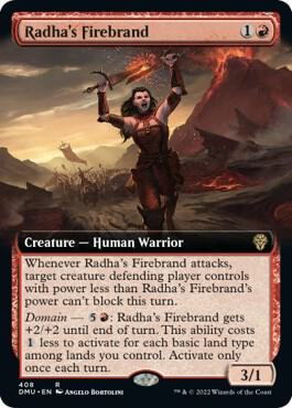Radha's Firebrand (Extended Art) 408 card from Dominaria United